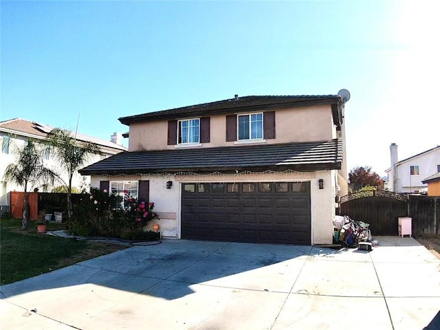 view of property featuring a garage