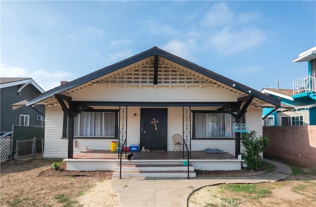 bungalow-style house featuring a porch