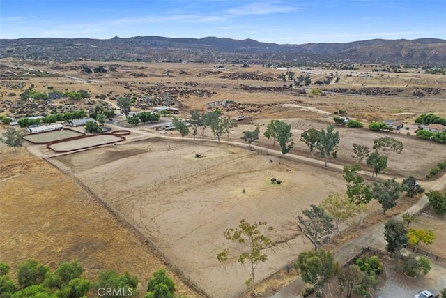 aerial view with a mountain view