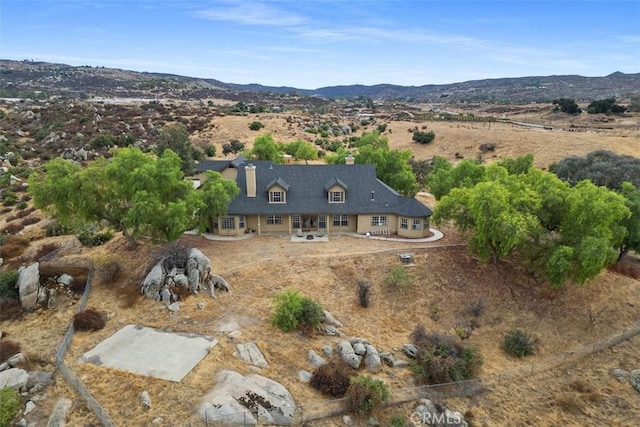 aerial view featuring a mountain view