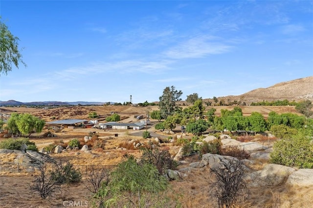 view of mountain feature featuring a rural view