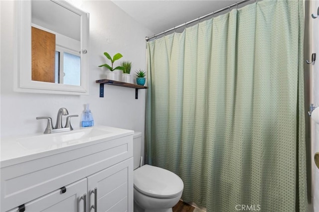 bathroom with vanity and toilet