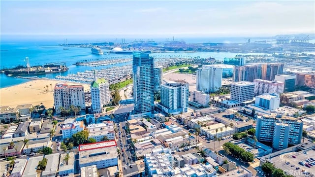 view of city with a water view