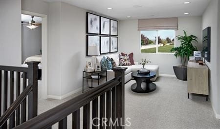 interior space featuring carpet flooring