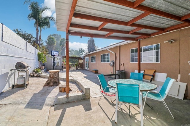 view of patio / terrace with a grill