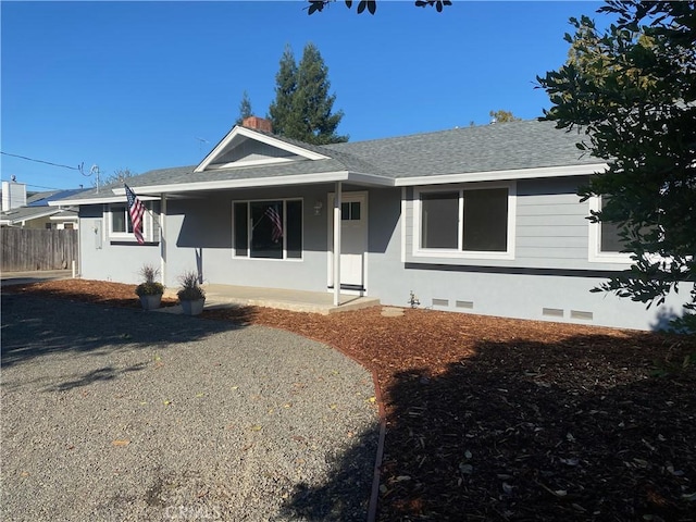 1954 Durham Dayton, Durham, CA 95938 - single story home with crawl space, roof with shingles, and a porch