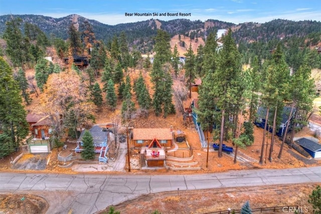 aerial view featuring a mountain view