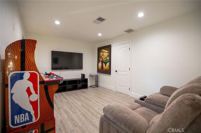 living room featuring hardwood / wood-style floors