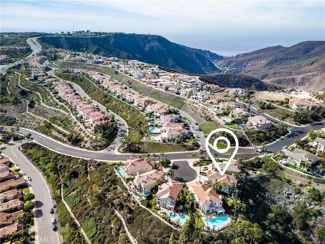 aerial view featuring a mountain view