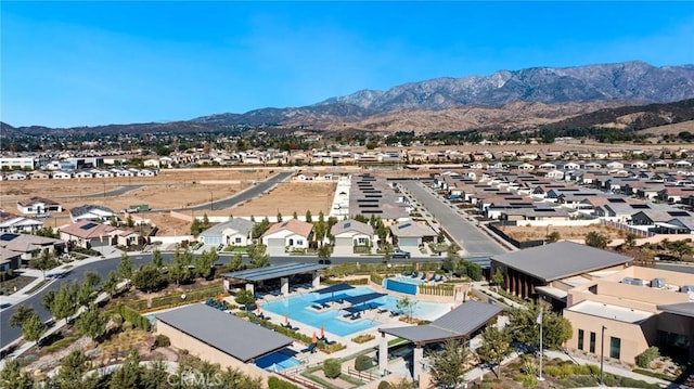 bird's eye view featuring a mountain view