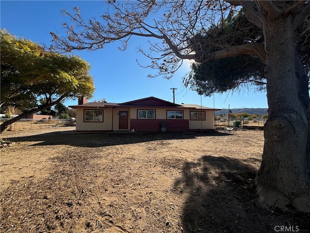 exterior space featuring a mountain view