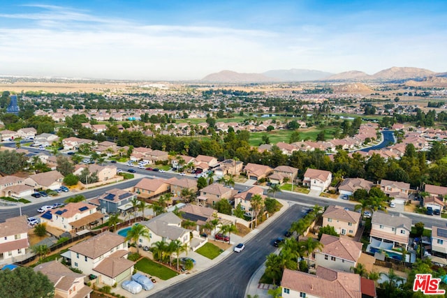 aerial view featuring a mountain view