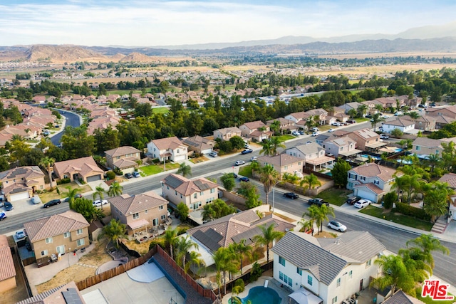 drone / aerial view with a mountain view