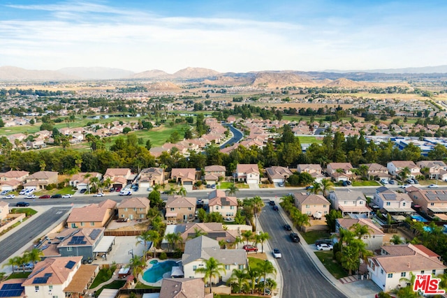 bird's eye view featuring a mountain view