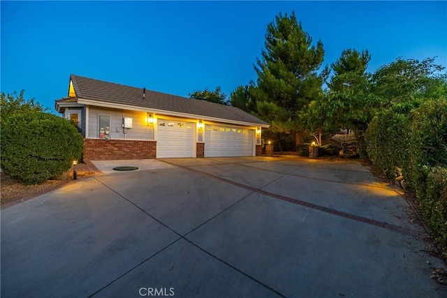 view of front of house with a garage