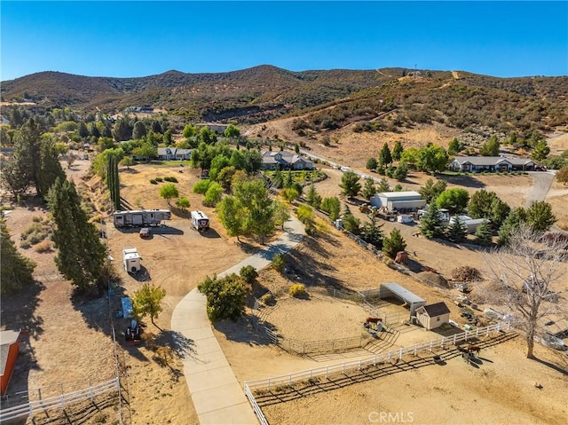 drone / aerial view with a mountain view