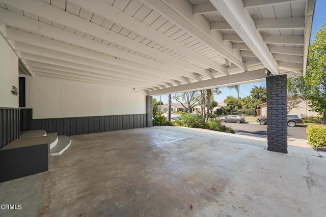 view of patio featuring a carport