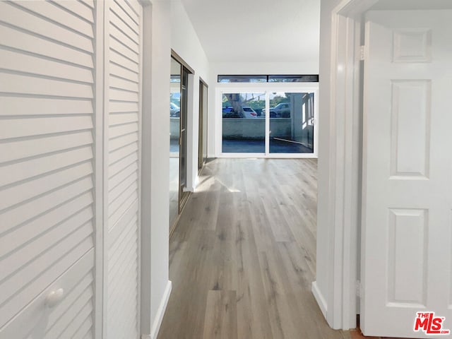 corridor featuring light hardwood / wood-style floors