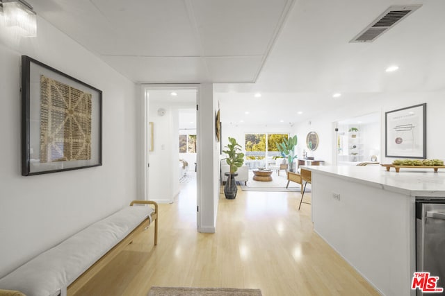 hall featuring light hardwood / wood-style floors