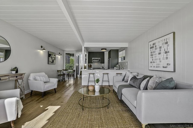 living room featuring hardwood / wood-style floors