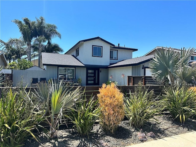 20871 Crestview Ln, Huntington Beach, CA 92646 - view of front facade with a shingled roof and an attached garage