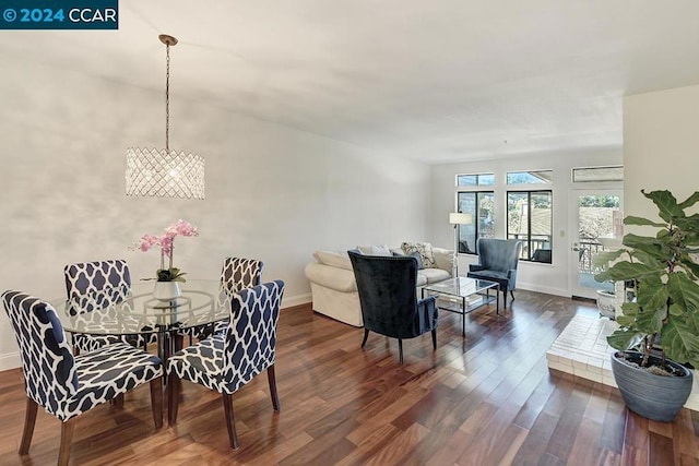 dining room featuring dark hardwood / wood-style flooring