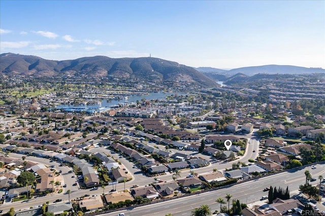 drone / aerial view with a mountain view