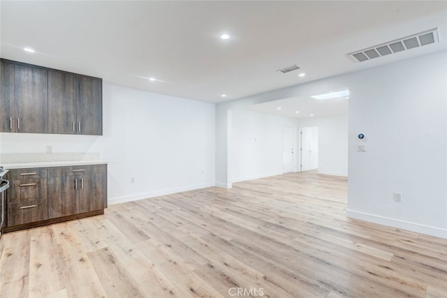 unfurnished living room featuring light hardwood / wood-style floors