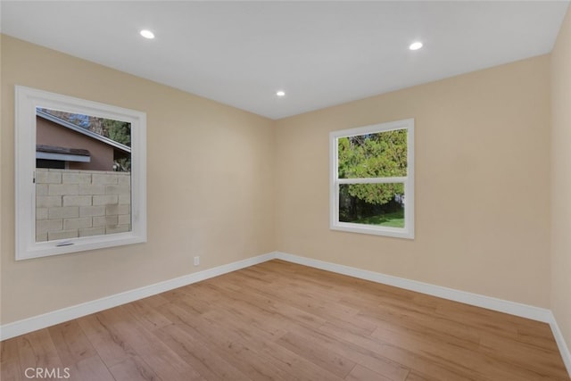 empty room featuring light hardwood / wood-style flooring