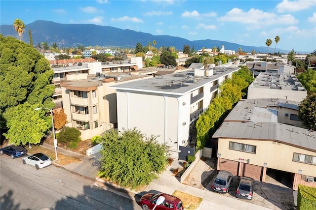 bird's eye view with a mountain view