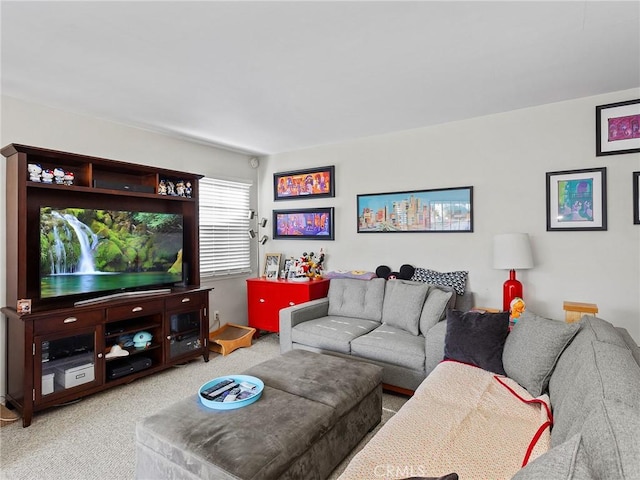 living room featuring carpet floors