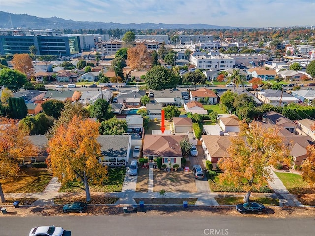 aerial view featuring a mountain view