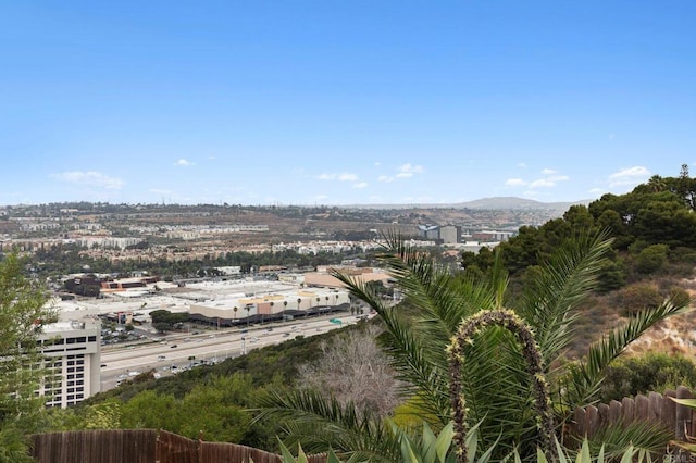 aerial view with a mountain view