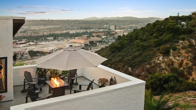 exterior space with a mountain view