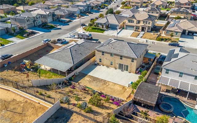 drone / aerial view with a residential view