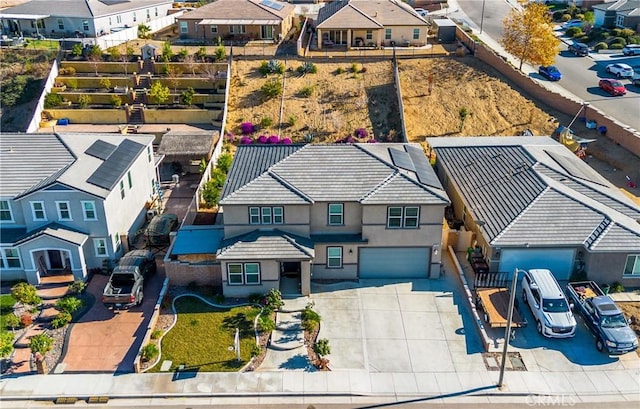 drone / aerial view with a residential view