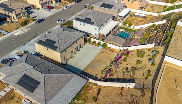 bird's eye view with a residential view