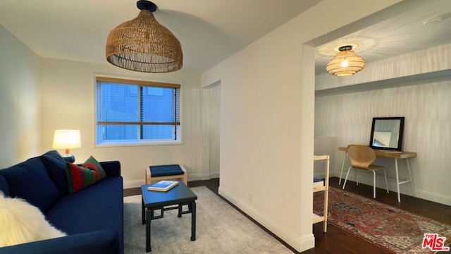 living room featuring hardwood / wood-style flooring