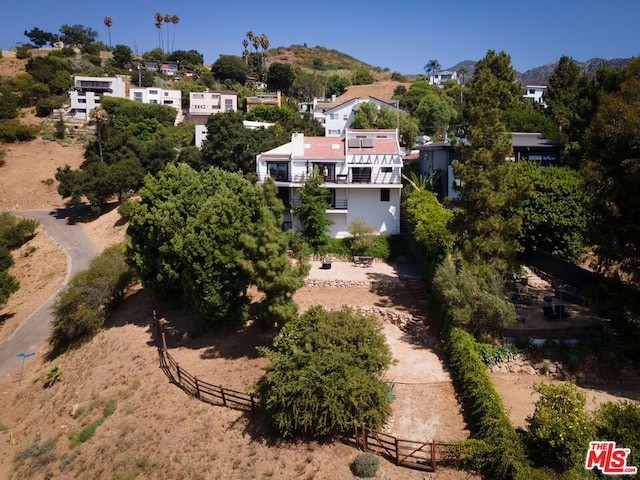 bird's eye view with a mountain view