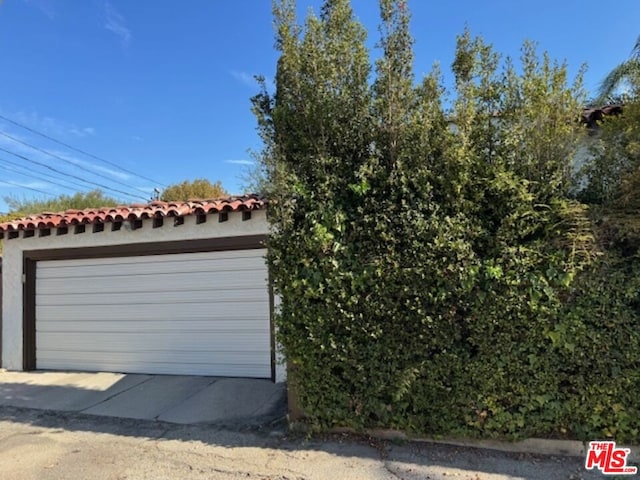 view of garage