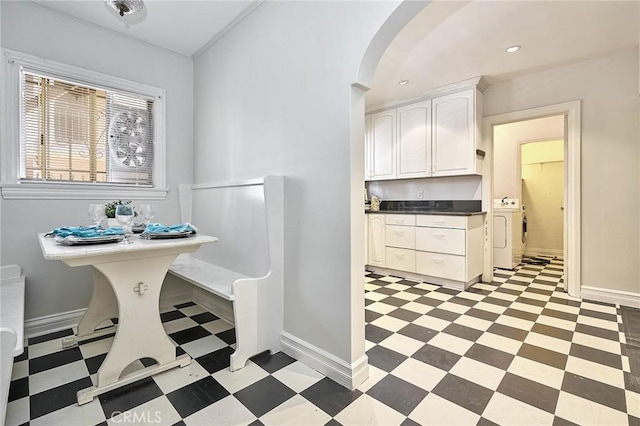 bathroom featuring washer / dryer