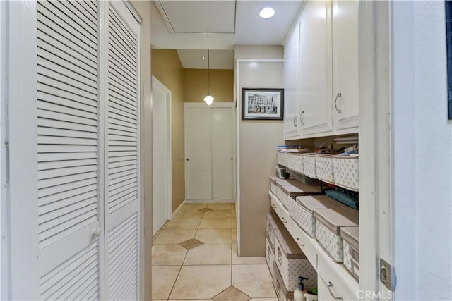 bathroom with tile patterned flooring