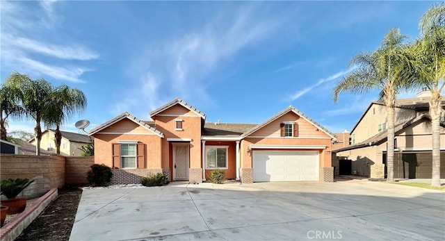 view of front of property featuring a garage