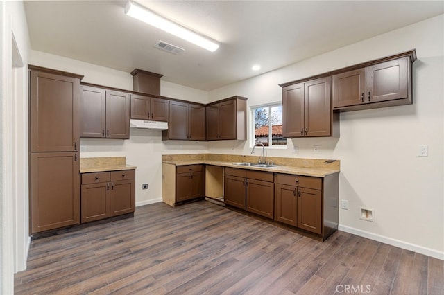 kitchen featuring dark hardwood / wood-style flooring and sink