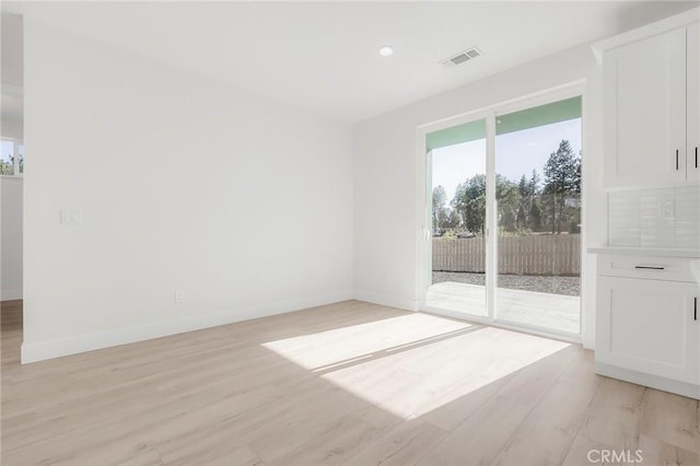 empty room featuring light wood-type flooring