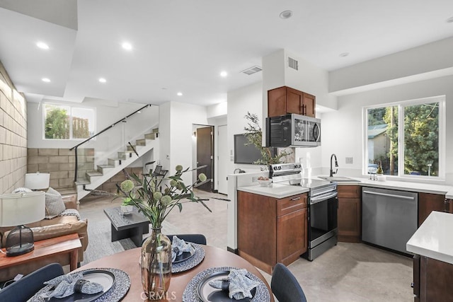 kitchen with sink and stainless steel appliances