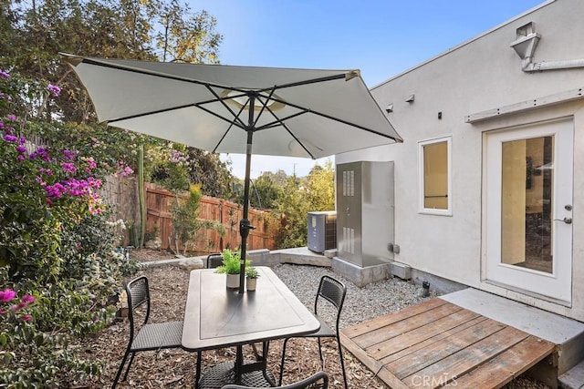 view of patio / terrace with central air condition unit