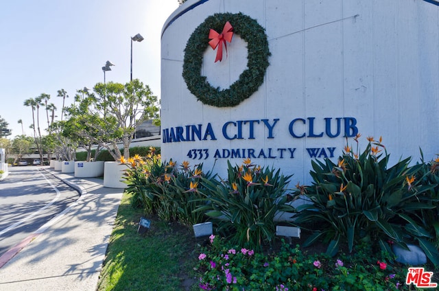 view of community sign