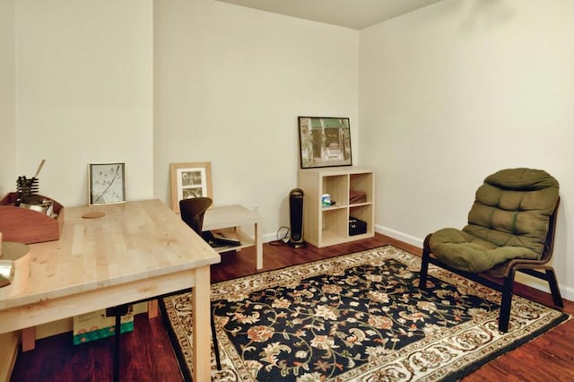 office area featuring hardwood / wood-style floors