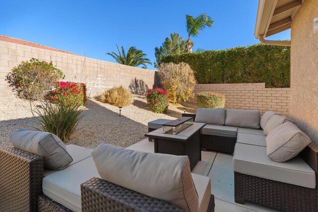 view of patio / terrace featuring an outdoor living space